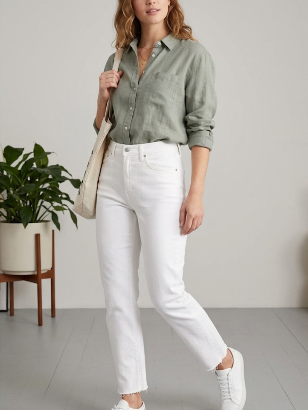 Lucky Brand White Ankle Crop Jeans